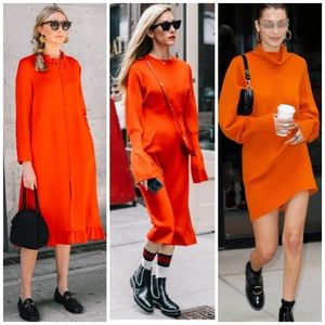 H&M Orange midi dress